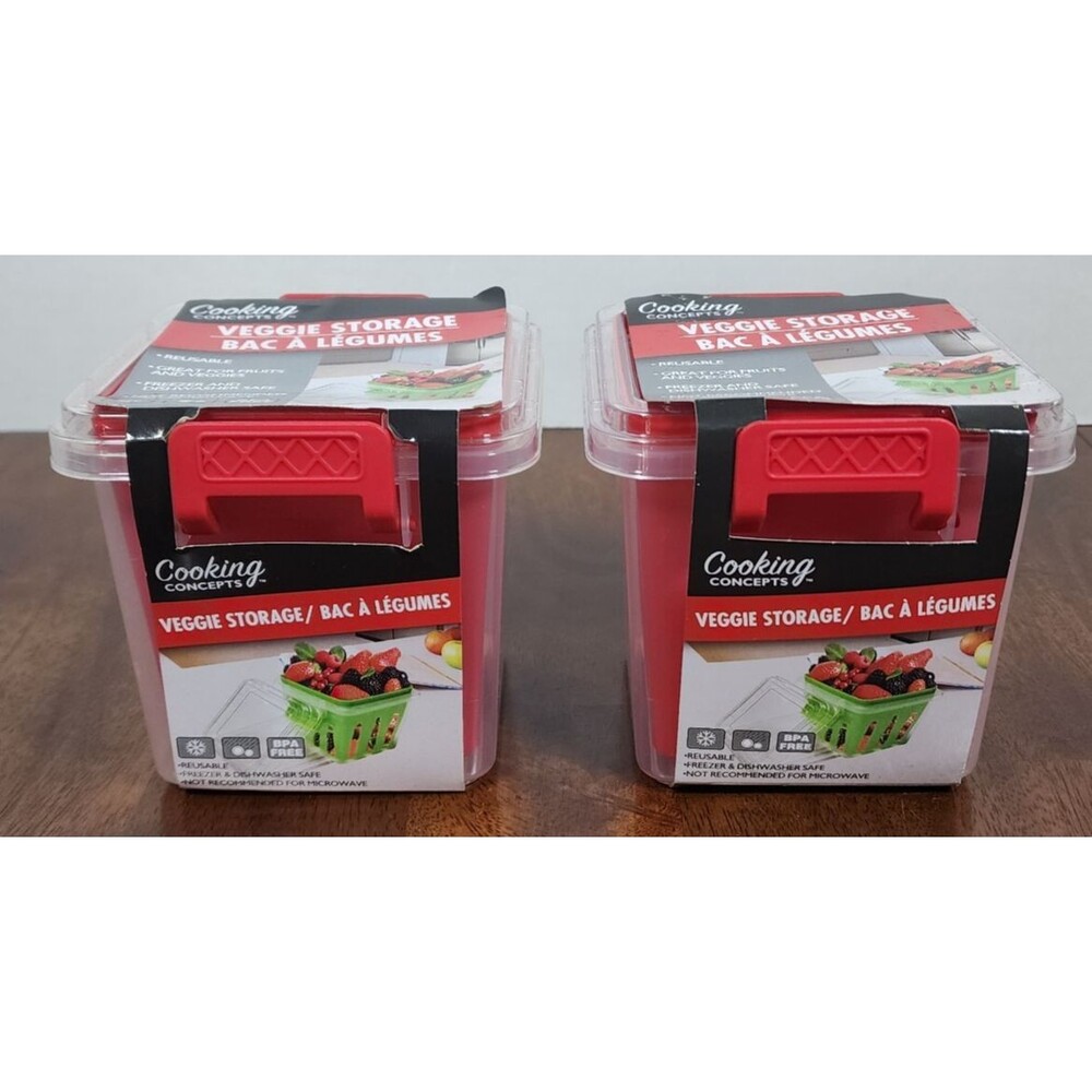 Cooking Concepts Veggie Storage Fruit Container Freezer Dishwasher Safe Set of 2